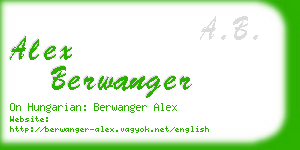 alex berwanger business card